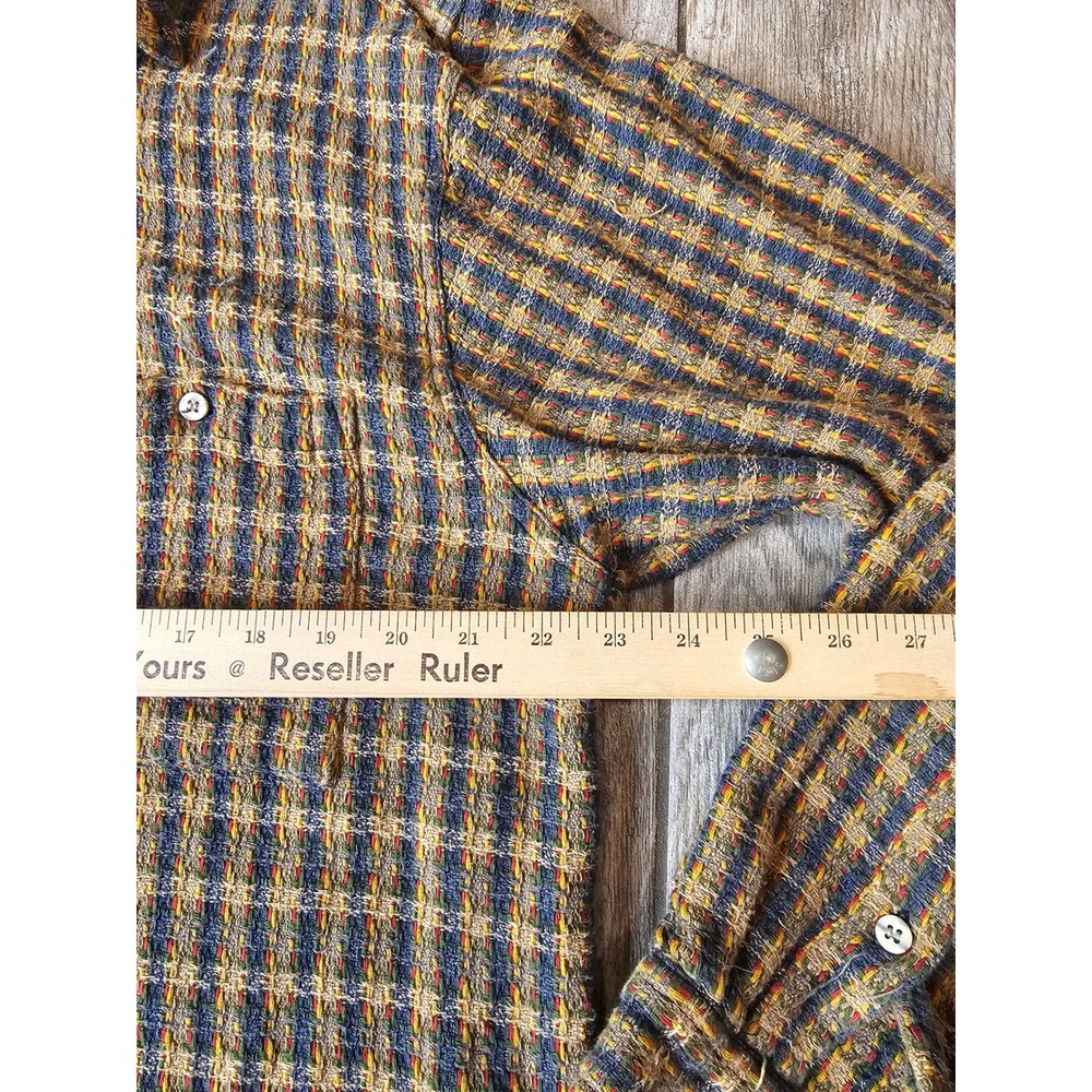 The Territory Ahead Vintage Mens Textured Plaid Button Down Shirt XL - Picture 4 of 9